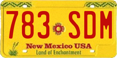 NM license plate 783SDM