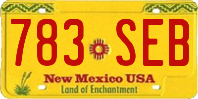 NM license plate 783SEB