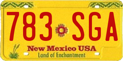 NM license plate 783SGA