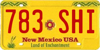 NM license plate 783SHI