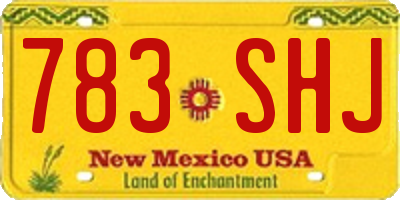 NM license plate 783SHJ