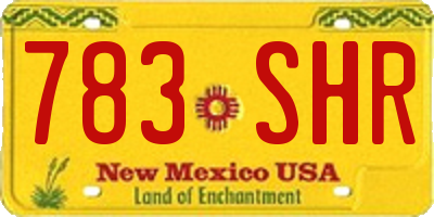NM license plate 783SHR