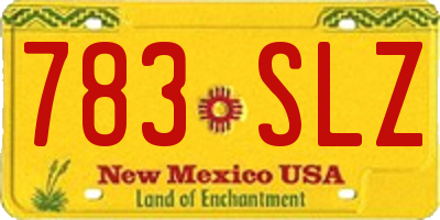 NM license plate 783SLZ