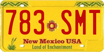 NM license plate 783SMT