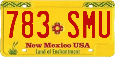 NM license plate 783SMU