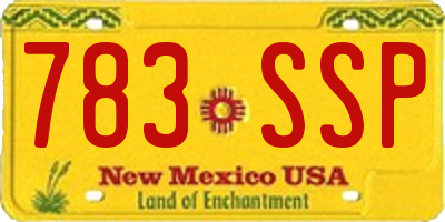 NM license plate 783SSP