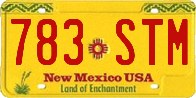 NM license plate 783STM