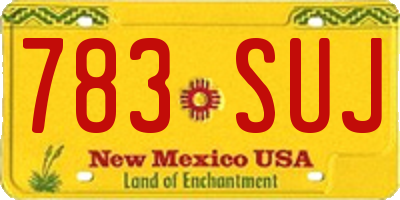 NM license plate 783SUJ