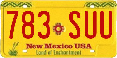 NM license plate 783SUU