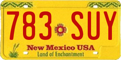 NM license plate 783SUY