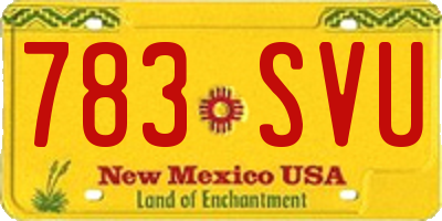 NM license plate 783SVU