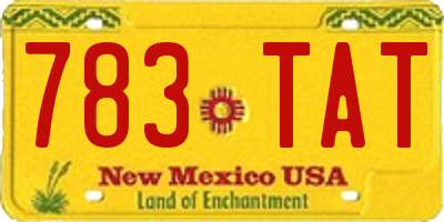 NM license plate 783TAT
