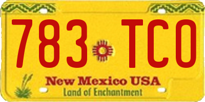 NM license plate 783TCO