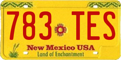 NM license plate 783TES