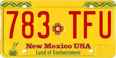 NM license plate 783TFU