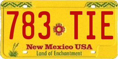 NM license plate 783TIE