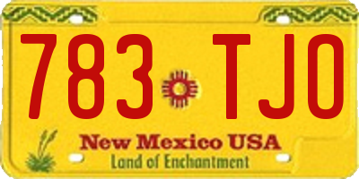 NM license plate 783TJO