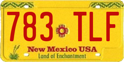 NM license plate 783TLF