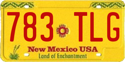 NM license plate 783TLG