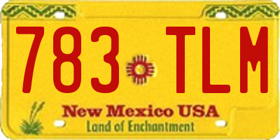 NM license plate 783TLM