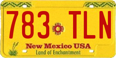NM license plate 783TLN