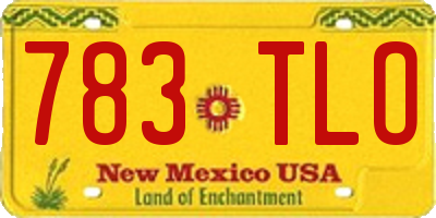 NM license plate 783TLO