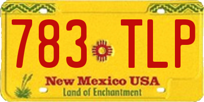 NM license plate 783TLP