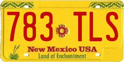 NM license plate 783TLS