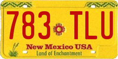 NM license plate 783TLU