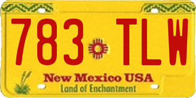 NM license plate 783TLW