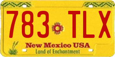 NM license plate 783TLX