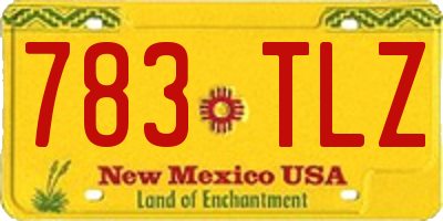 NM license plate 783TLZ
