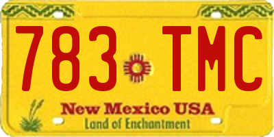 NM license plate 783TMC