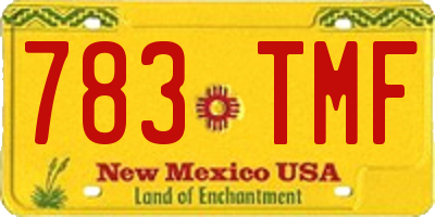 NM license plate 783TMF