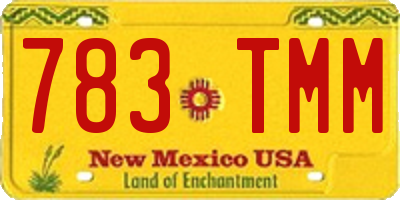 NM license plate 783TMM
