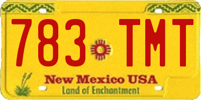 NM license plate 783TMT