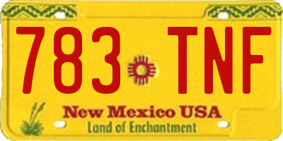 NM license plate 783TNF