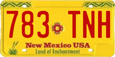 NM license plate 783TNH