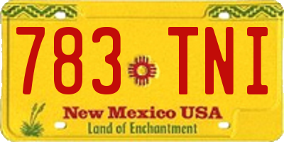 NM license plate 783TNI