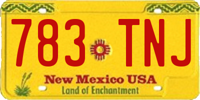 NM license plate 783TNJ