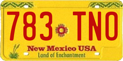 NM license plate 783TNO