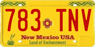NM license plate 783TNV
