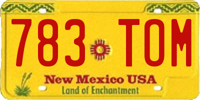 NM license plate 783TOM