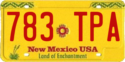 NM license plate 783TPA
