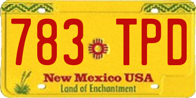 NM license plate 783TPD