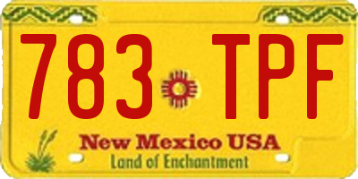 NM license plate 783TPF