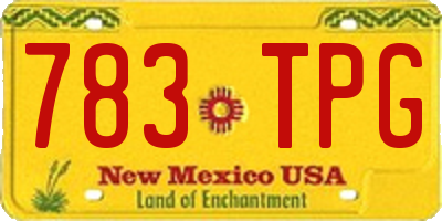NM license plate 783TPG