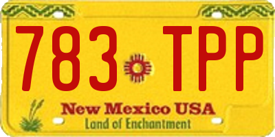 NM license plate 783TPP