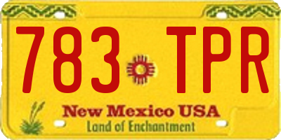NM license plate 783TPR