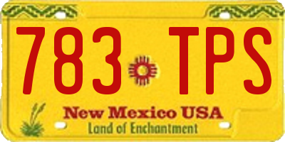NM license plate 783TPS